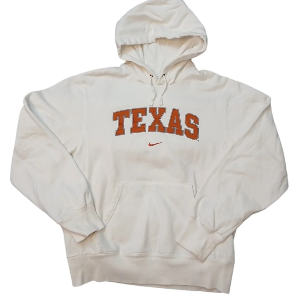 Nike‎ Texas Longhorns Hoodie Mens White Center Swoosh Embroidered Pullover/Small